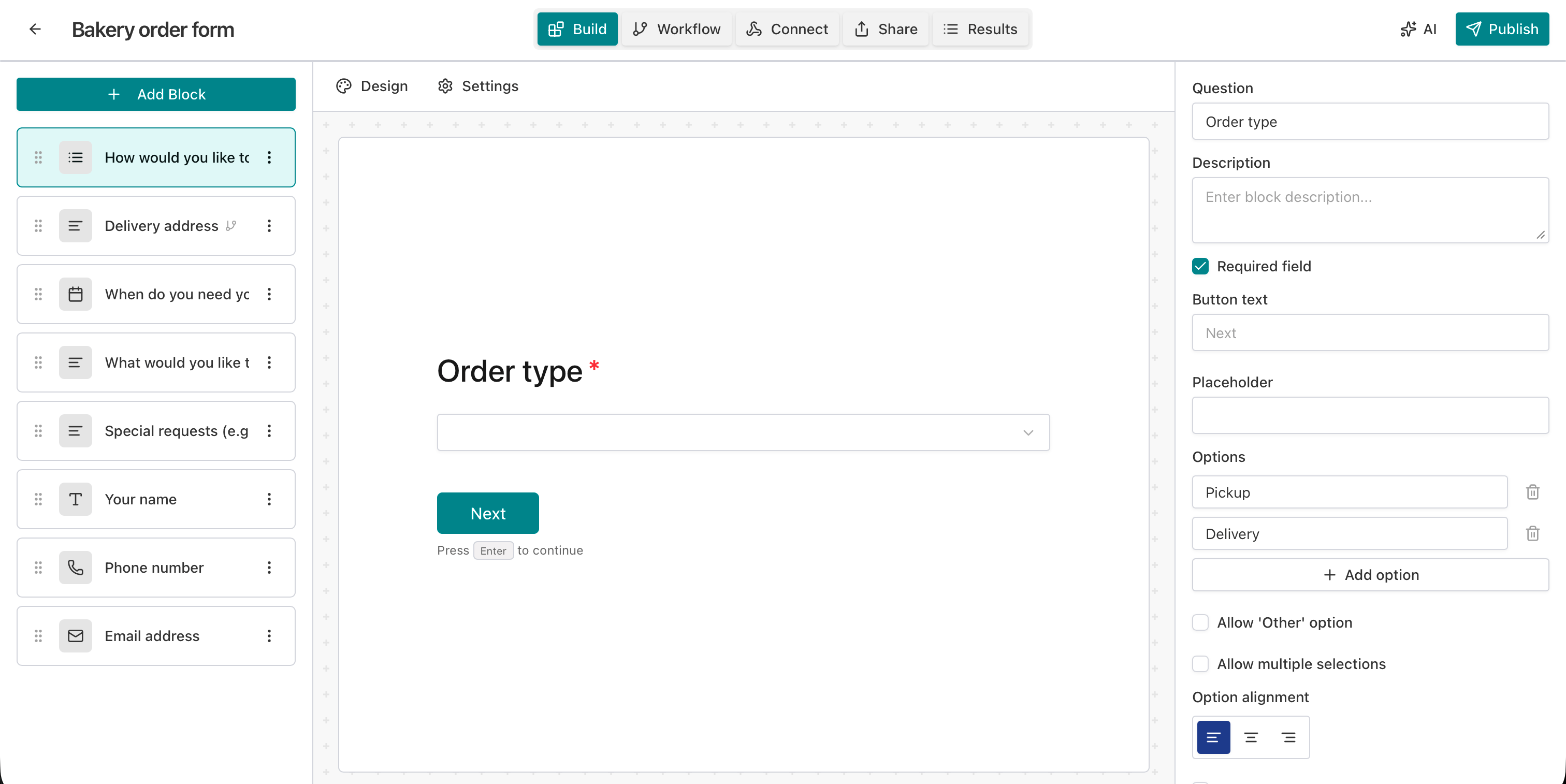 Use this template button and form created in editor